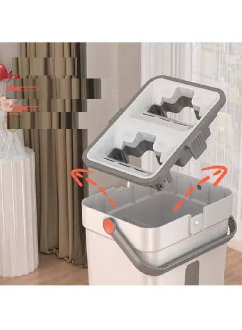 Mop and Bucket Set with Wringer, Flat Floor Mop with 2 Microfiber Pads, Hands-Free Floor Cleaning, for All Floor and Window Types - Image 2